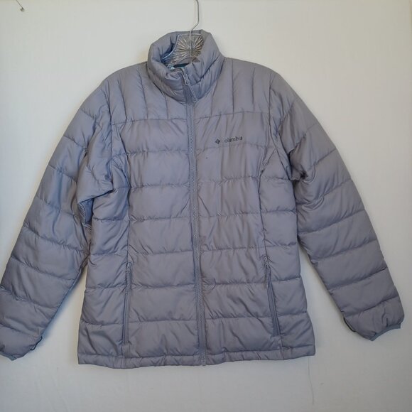 Columbia Interchange Jacket Gray Quilted Puffer Full Zip w Pockets Womens Medium - Picture 6 of 13